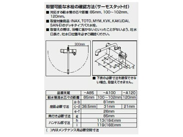 シャワーバス水栓　浴槽・洗い場専用サーモスタット　ビーフィット　エコフルスイッチ多機能シャワー BF-B646TSD(300)-A100