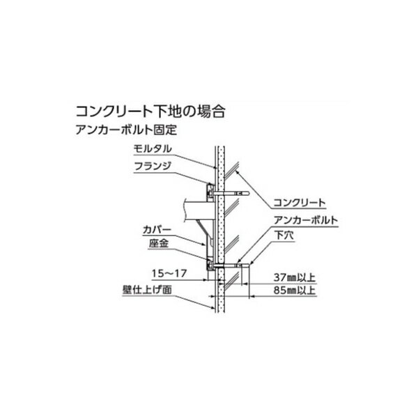 トイレ手すり(はね上げタイプ)用　建築構造別固定金具　コンクリート下地(アンカーボルト固定) EWCP771..