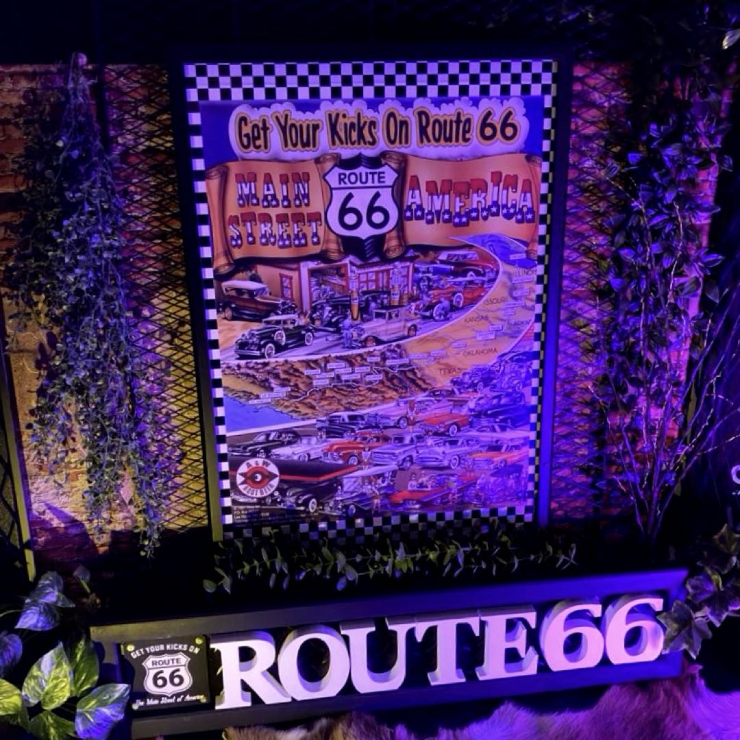 大特価｢アメリカン・ノスタルジー ROUTE66｣大型アートポスター(額入り) ブルックリンインテリア 男前イ..