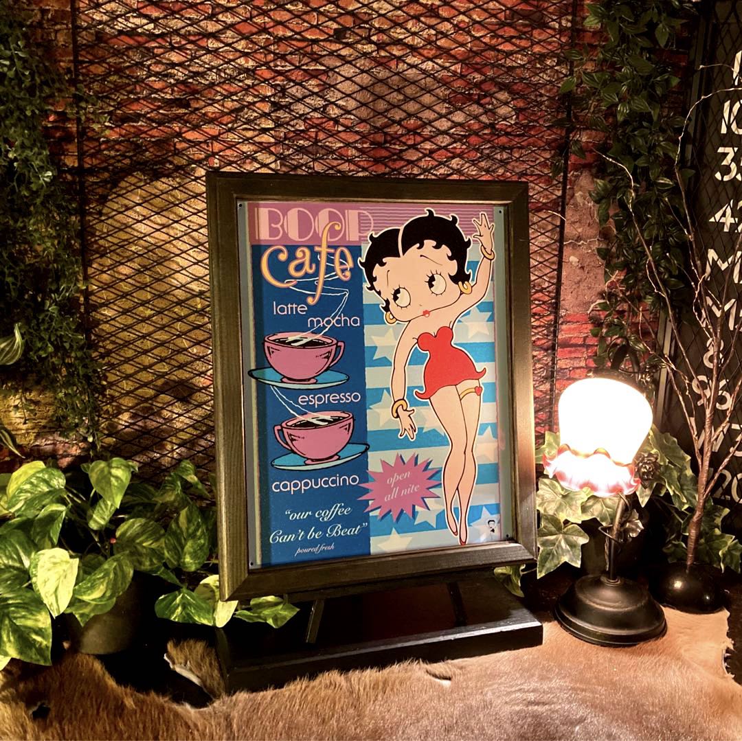 MADE・IN・USAシリーズ!! ｢Betty Boop Art｣!! Type.I!! ブルックリン 男前インテリア NEWYORK アメリカンダイナー アメリカンビンテージ 店舗装飾 アメリカンカジュアル CAFE アートパネル ベティちゃん ブリキ看板 BettyBoop DandyLifeSpace
