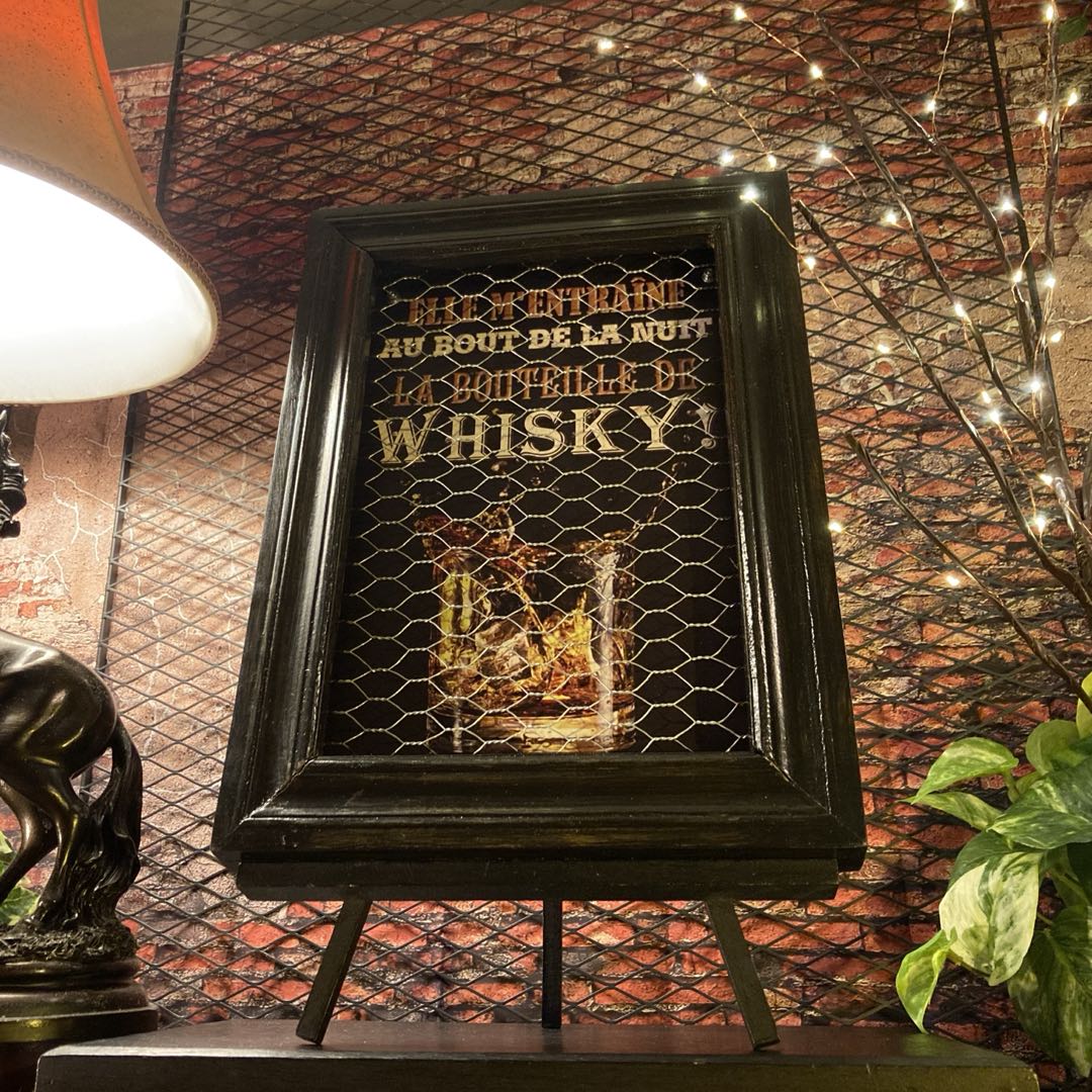 ｢WHISKEY BAR｣ No.2メタル製 高級クラシック・アート・フレーム ブルックリンインテリア 男前インテリ..