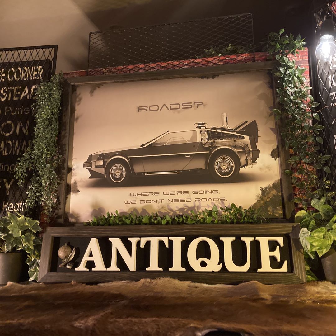 ｢バック・トゥ・ザ・フューチャー・デロリアン｣キャンバス製 高級アートパネル!! ブルックリンスタイル 男前インテリア カフェインテリア ヴィンテージ バックトゥザフューチャー NEWYORK アートパネル アメリカンアンティーク アメリカンクラシック DandyLifeSpace