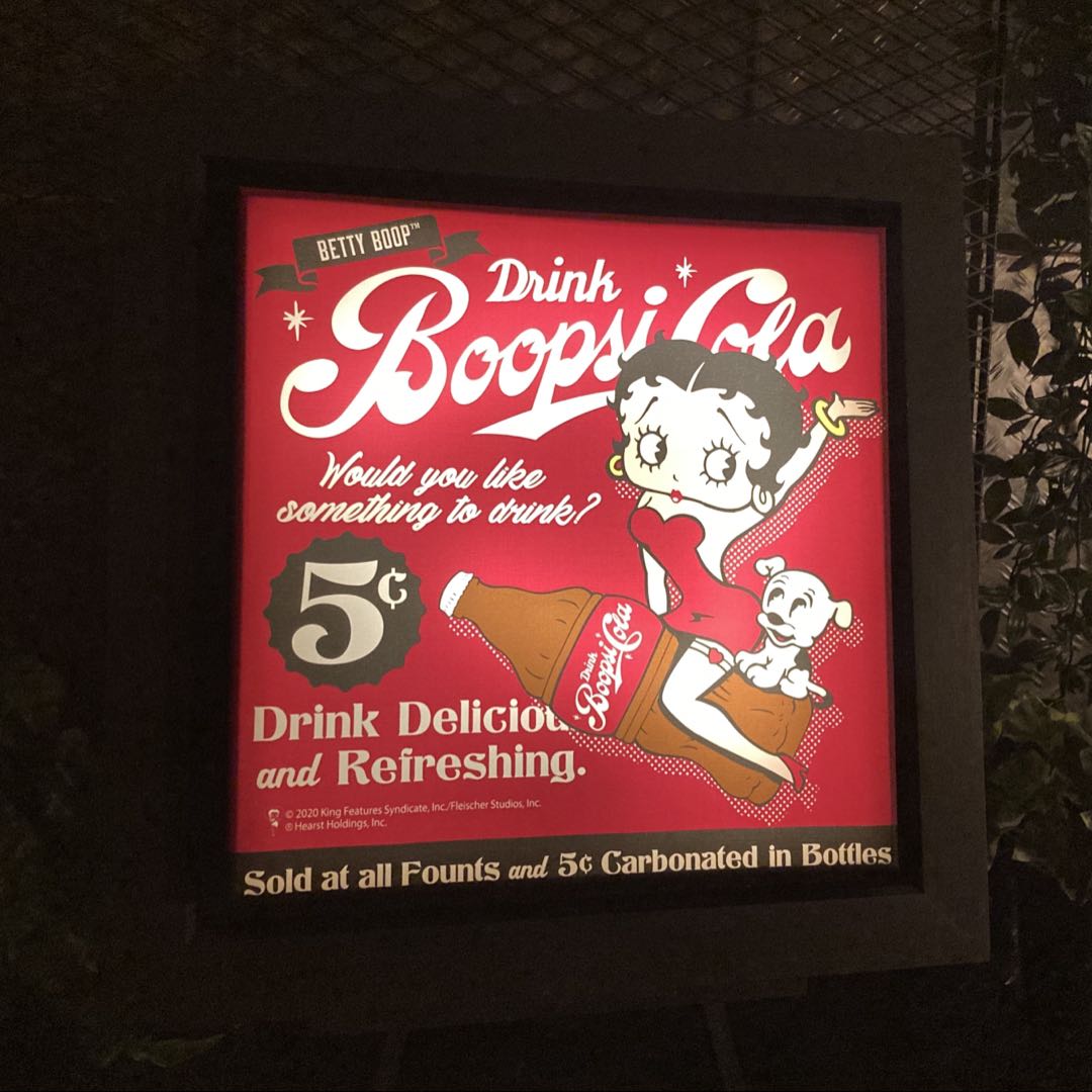 Rakuten - ｢BETTY BOOP ART COLA｣!! LED高級アートパネル(額入り) ブルックリンスタイル 男前インテリア アメリカンダイナー NEWYORK アメリカンビンテージ 店舗装飾 アメリカンカジュアル CAFE アートパネル ベティちゃん ブリキ看板 BettyBoop DandyLifeSpace