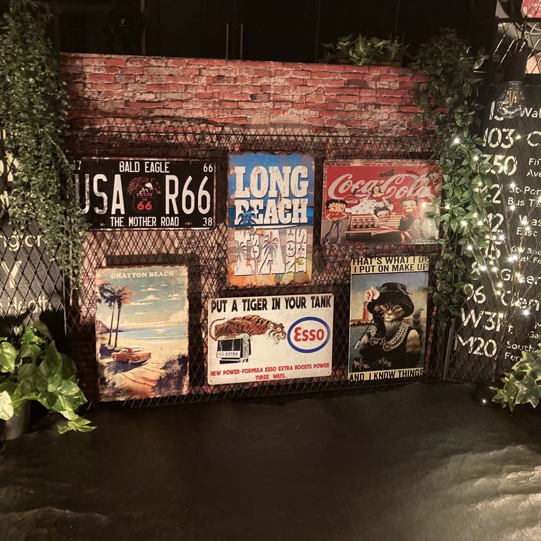 大特価SALE!! ｢超超大型 IRON WALL FENCE＆ブリキ6点セット｣ ブルックリンスタイル 男前インテリア ウォールフェンス NEWYORK アメリカンビンテージ カフェインテリア インダストリアルインテリア アイアンフェンス industrial 配管インテリア ガレージ DandyLifeSpace