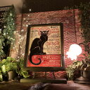 「Le Chat noir(ル・シャ・ノワール)」キャンバス製 高級アートパネル 男前インテリア アメリカンビンテージ カフェインテリア アメリカンカントリー アメリカンアンティーク アメリカンノスタルジー フレンチアート ミッドセンチュリーインテリア DandyLifeSpace(3)