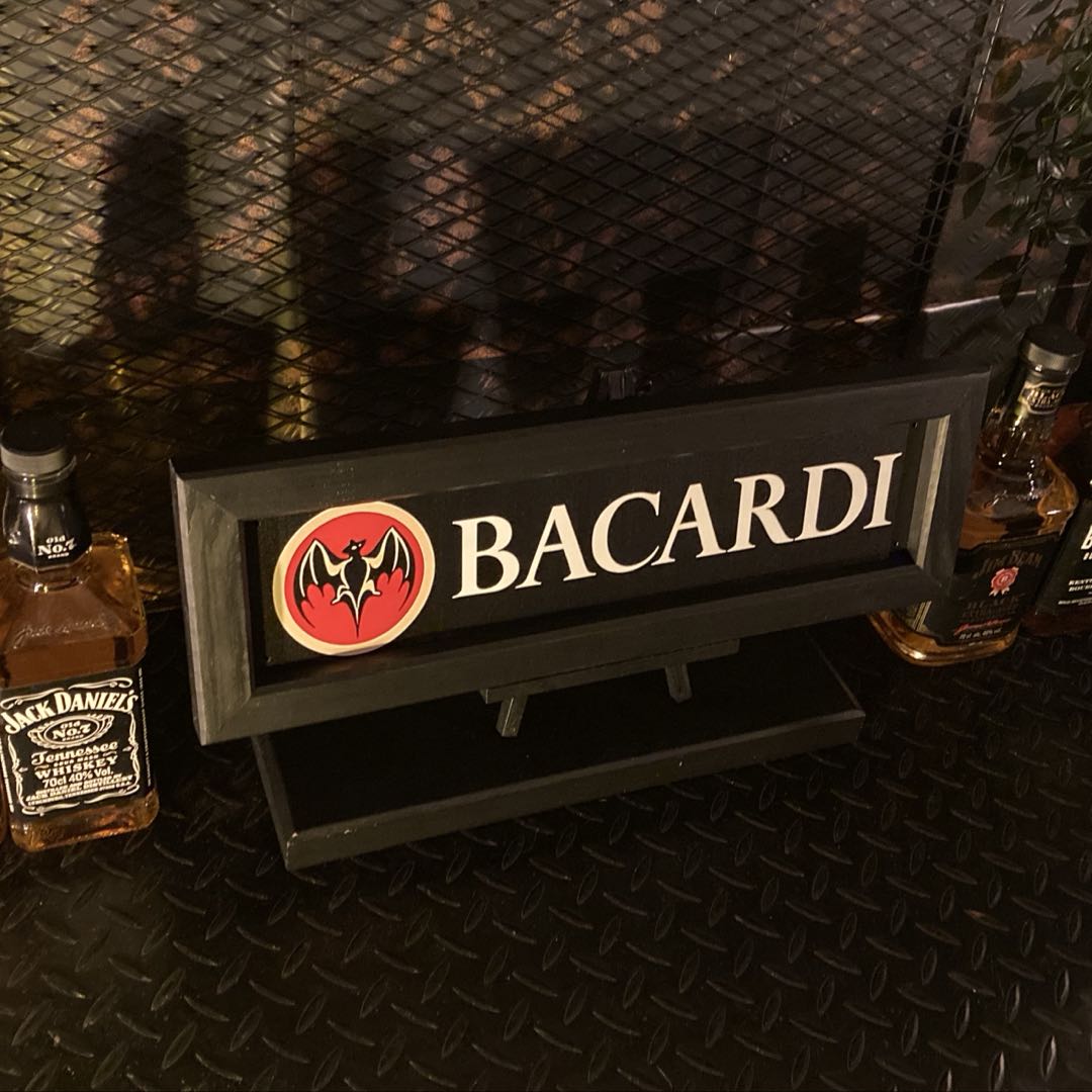 ｢BACARDI(バカルディ)｣メタル製ウッドアートパネル(額入り) 男前インテリア アメリカンビンテージ アメリカンアンティーク アメリカンクラシック アメカジ雑貨 ブリキ看板 男の隠れ家 アートパネル GARAGE カフェインテリア BAR カフェスタイル DandyLifeSpace