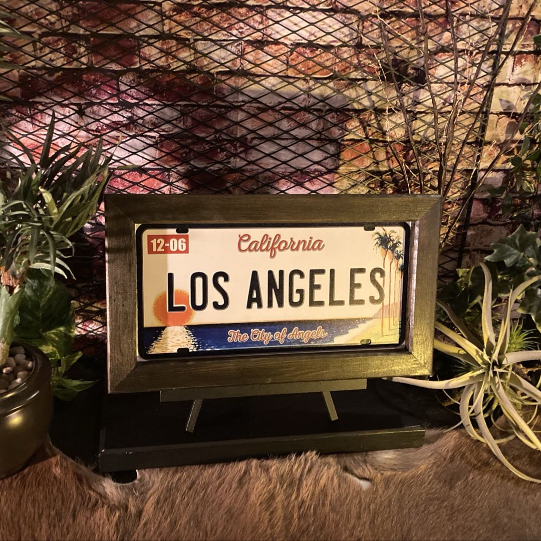 Rakuten - ｢CALIFORNIA LOS ANGELES｣メタルサイン＆ウッドアートパネル ウエストコーストインテリア アートパネル カフェインテリア 西海岸インテリア アメリカンビンテージ メタルサイン California BEACH 男前インテリア アメリカンカジュアル カリフォルニア DandyLifeSpace