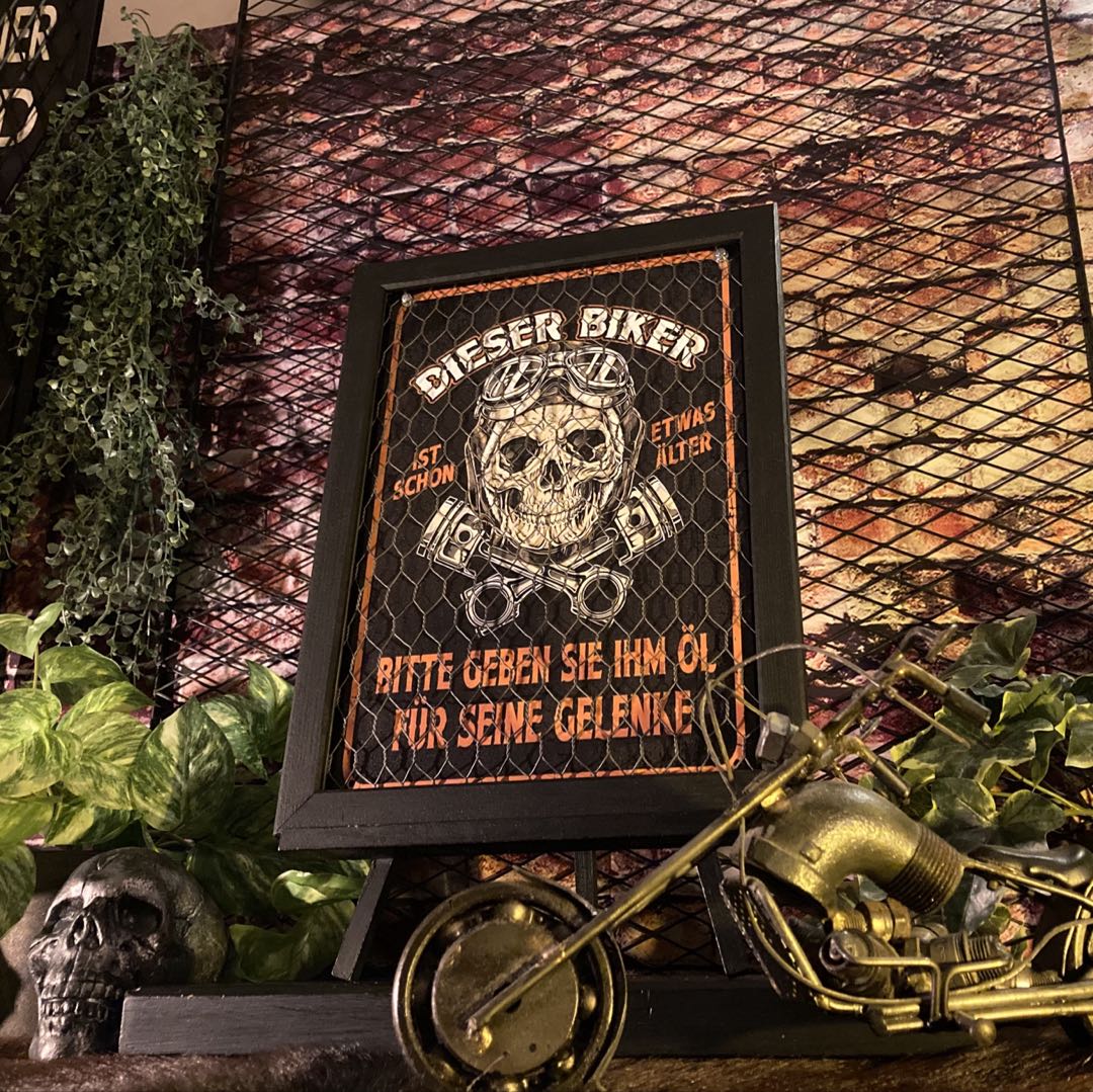 Rakuten - ｢VINTAGE BIKER ART｣メタル製アイアンフェンス加工アートパネル 男前インテリア アメリカンビンテージ アートパネル HARLEYDAVIDSON ガレージインテリア ハーレーダビットソン 店舗什器 アートパネル ブリキ看板 店舗展示品 アメリカンイーグル DandyLifeSpace