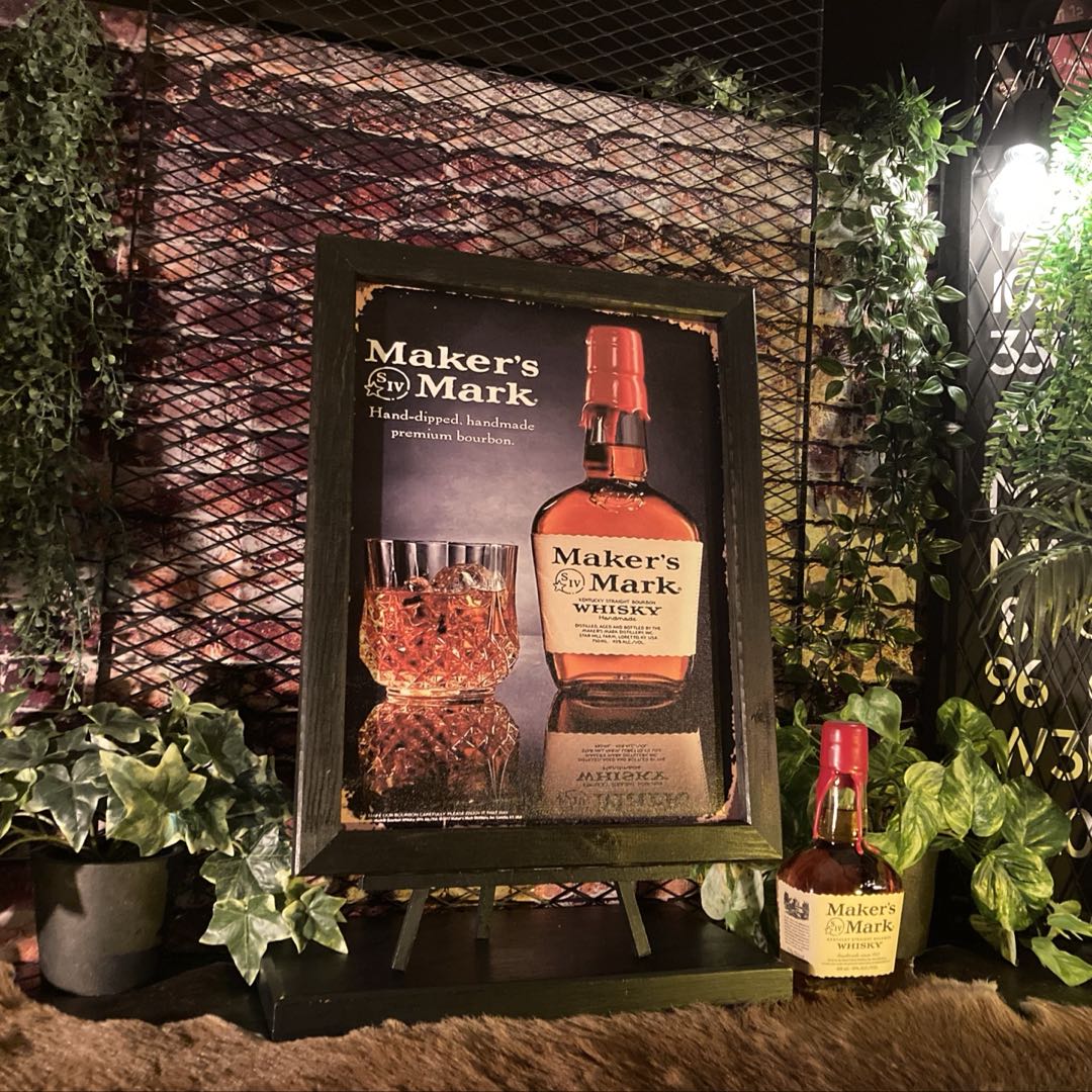 Rakuten - ｢Maker's Mark(メーカーズ・マーク)｣キャンバス製アートパネル 男前インテリア アメリカンビンテージ アメリカンアンティーク アメリカンクラシック 男の隠れ家 アートパネル GARAGE カフェインテリア 店舗什器 店舗装飾 BAR アメリカンダイナー DandyLifeSpace