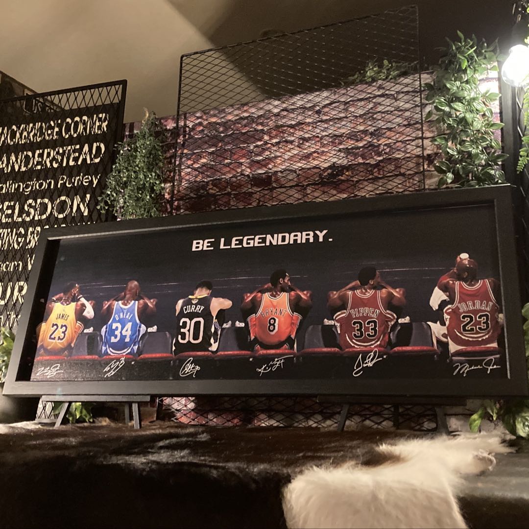 「NBA BASKETBALL LEGENDARY｣キャンバス製アート(額入り) 男前インテリア カフェインテリア アメリカンビンテージ アメリカンダイナー ブルックリンスタイル アートパネル 店舗什器 店舗展示品 バスケットボール NBA ヘリテージスタイル DandyLifeSpace