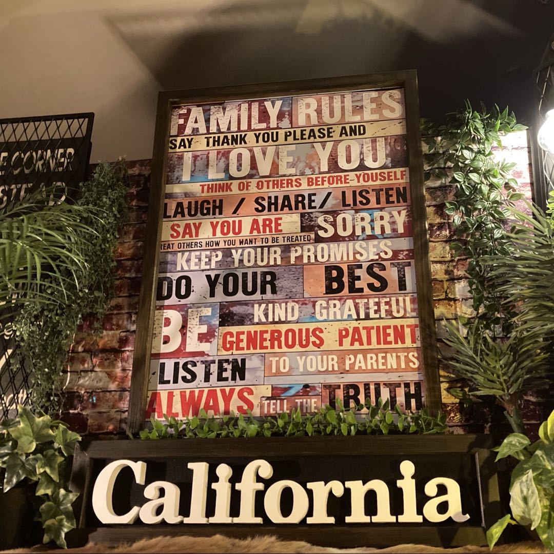 Rakuten - ｢FAMILY RULES カリフォルニア・ビンテージ｣高級アートパネル アメリカンビンテージ アメリカンカジュアル アートパネル California 西海岸スタイル マリンインテリア アメリカンカントリー ウエストコースト カフェインテリア 男前インテリア DandyLifeSpace