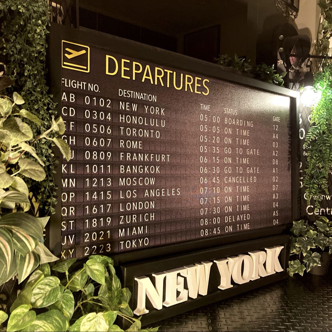 ｢DEPARTURE INFORMATION｣キャンバス製 超大型アートパネル ブルックリンスタイル 男前インテリア モダンアンティーク NEWYORK アメリカンビンテージ カフェインテリア BROOKLYN インダストリアルインテリア industrial バスロールサイン DandyLifeSpace