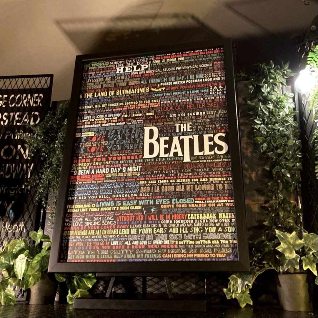 ｢THE BEATLES POP ART｣大型ウッドアートパネル(額入り) ビートルズ カフェインテリア インダストリアル アメリカンビンテージ レトロアメリカン ヴィンテージ BROOKLYN バスロールサイン 男前インテリア アビーロード THEBEATLES ジョンレノン MANCAVE DandyLifeSpace
