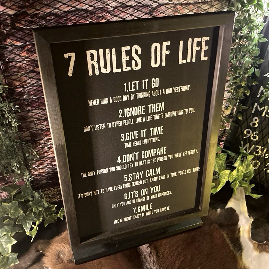 ｢RULES OF LIFE(動機付け)｣Ver.2 キャンバス製 アートパネル(額入り) ブルックリンスタイル アートパネ..