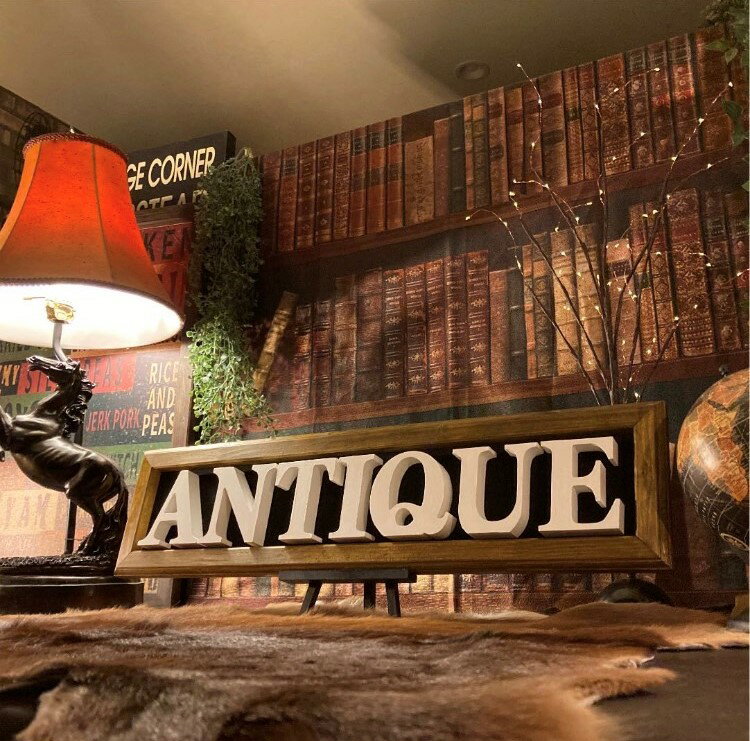 ｢ANTIQUE｣!! 立体LOGOアートパネル(額付き)!! 大型サイズ!! ブルックリン 男前インテリア アメリカンビンテージ カフェインテリア バスロールサイン アメリカンアンティーク オールドアメリカン 店舗什器 店舗展示品 DandyLifeSpace