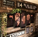 永久保存版!! ANTIQUE WORLD MAP!! 5連奏 高級アートパネル(額付) ブルックリン 男前インテリア アメリカンビンテージ カフェインテリア ...