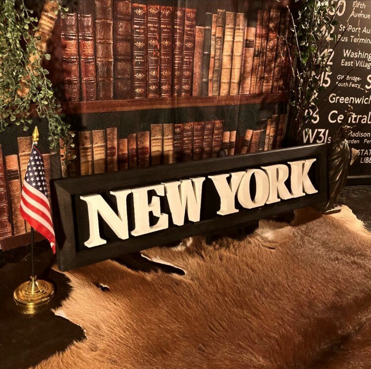 ｢NEWYORK｣!! 立体LOGOアートパネル(額入り)!! 大型サイズ!! ブルックリンインテリア 男前インテリア カフェインテリア BROOKLYN アメリカンビンテージ インダストリアルインテリア NEWYORK アートパネル バスロールサインインテリア DandyLifeSpace