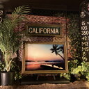 「大人の海インテリア No.5」強化ガラス製 高級アートパネル(額入り) カリフォルニア California ヴィンテージ ウエストコーストインテリア 西海岸スタイル エスニック ビーチ カフェインテリア HAWAII アートパネル BARI アメリカンビンテージ DandyLifeSpace