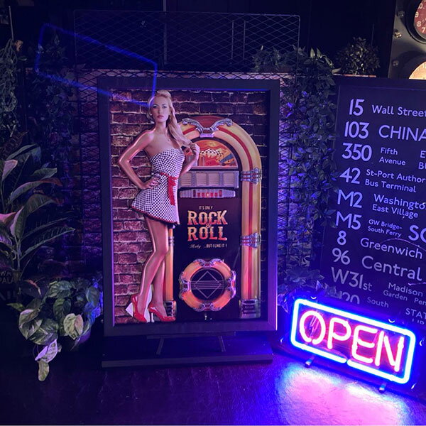 ｢JUKE BOX GIRL｣ US.DINNER メタル製 大型アートパネル アメリカンカジュアル アートパネル アメリカンビンテージ サインプレート ティンプレート アメリカンダイナー アメリカンカジュアル 男前インテリア アメカジ雑貨 ガレージインテリア DandyLifeSpace