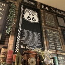 BLACK VINTAGE No.1 ROUTE66アート(額付き) 超大型サイズ ブルックリンインテリア 男前インテリア アメリカンビンテージ カフェインテリア インダストリアル バスロールサイン BROOKLYN NEWYORK アートパネル 店舗什器 店舗装飾 ROUTE66 VINTAGE DandyLifeSpace