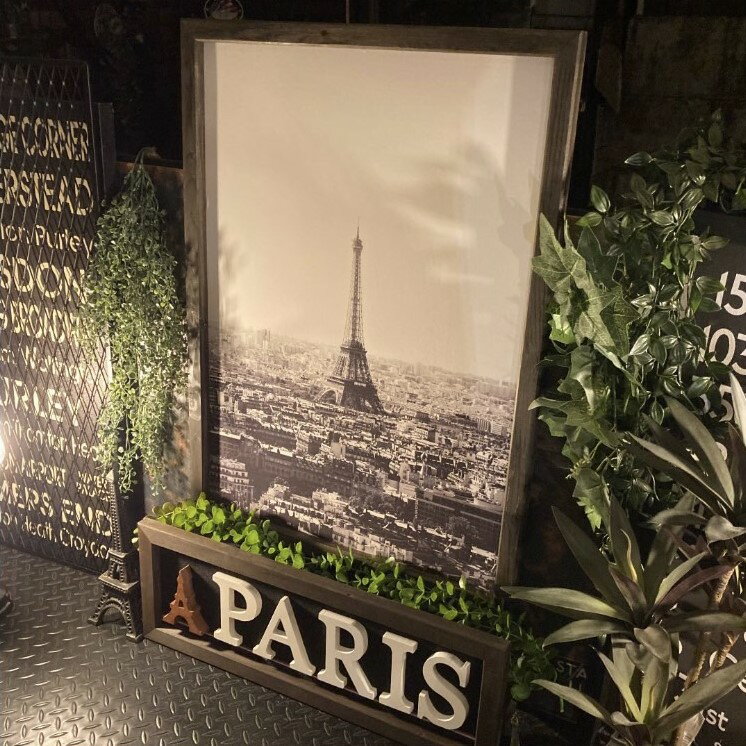 ｢FRANCE PARISの景趣｣!! キャンバス製 高級アートパネル(額付き)!! ブルックリンインテリア 男前インテリア Paris フランスパリ 夜景 エッフェル塔 LATOUREIFFEL FRANCE アートパネル フレンチインテリア ヨーロピアンモダン 店舗什器 店舗展示品 DandyLifeSpace