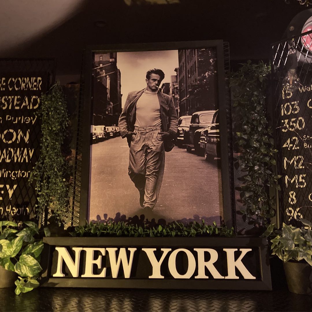 Rakuten - ｢JAMES DEAN ART｣No.4キャンバス製 大型アートパネル(額入り) ブルックリンスタイル 男前インテリア アメリカンビンテージ カフェインテリア インダストリアルインテリア バスロールサイン ジェームスディーン 店舗什器 店舗展示品 アートパネル DandyLifeSpace