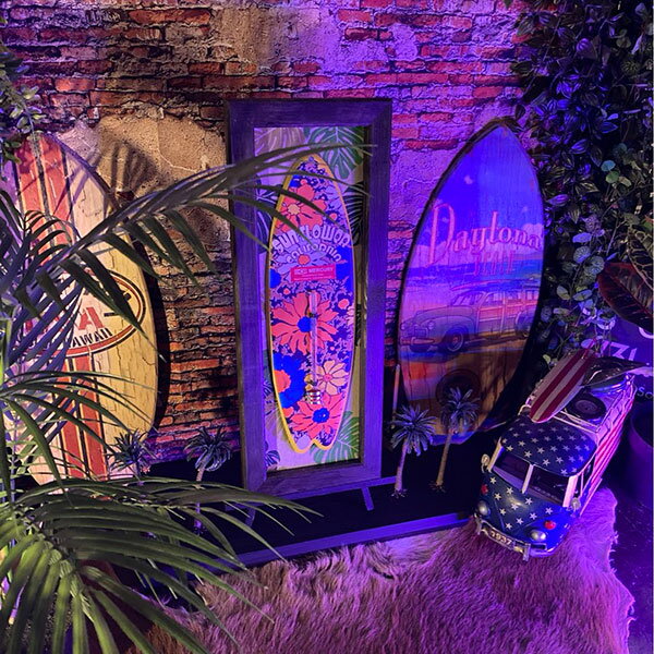 SURFBOARD!! サーモメーター＆ウォールオブジェ FLOWER YELLOW 男前インテリア アメリカンビンテージ ..