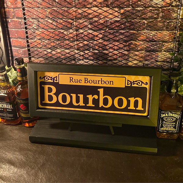 ｢Rue Bourbon｣!! メタル製 ウッドアートパネル(額入り)!! ブルックリンインテリア 男前インテリア アートパネル アメリカンビンテージ カフェインテリア インダストリアル オールドアメリカン ミッドセンチュリーインテリア BROOKLYN DandyLifeSpace