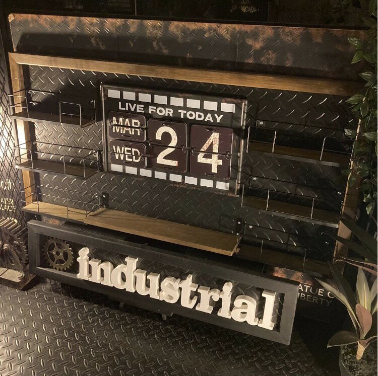 INDUSTRY METAL CALENDER＆WALL SHELF ART!! ブルックリン 男前インテリア BROOKLYN アメリカンビンテージ カフェインテリア NEWYORK インダストリアルインテリア バスロールサイン ウォールシェルフ industrial スチームパンク 男の隠れ家スタイル DandyLifeSpace