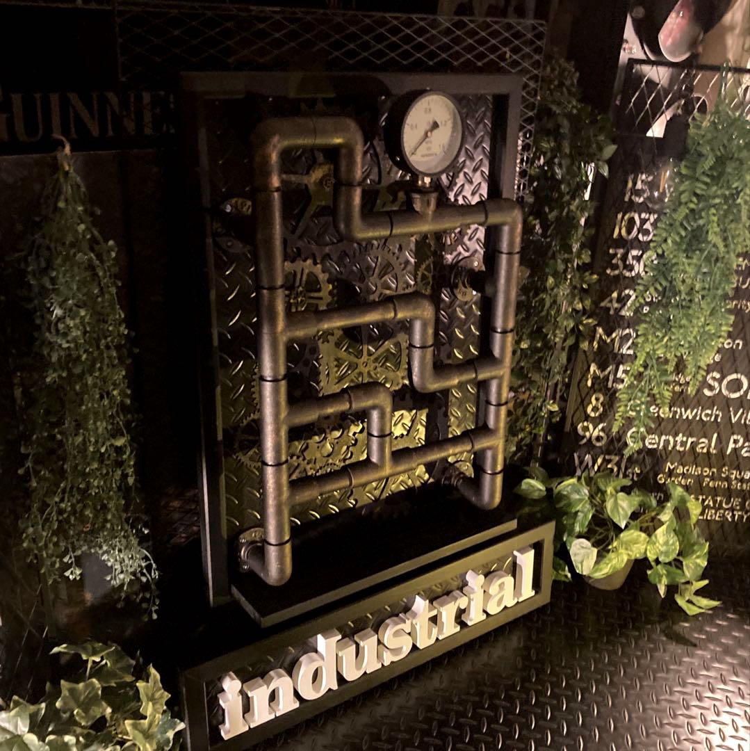 ｢INDUSTRIAL PLUMBING ART｣ GEAR＆配管アートパネル ブルックリンスタイル 男前インテリア 配管インテリア BROOKLYN アメリカンビンテージ 店舗什器 industrial スチームパンク 男の隠れ家スタイル インダストリアル ミッドセンチュリーインテリア DandyLifeSpace