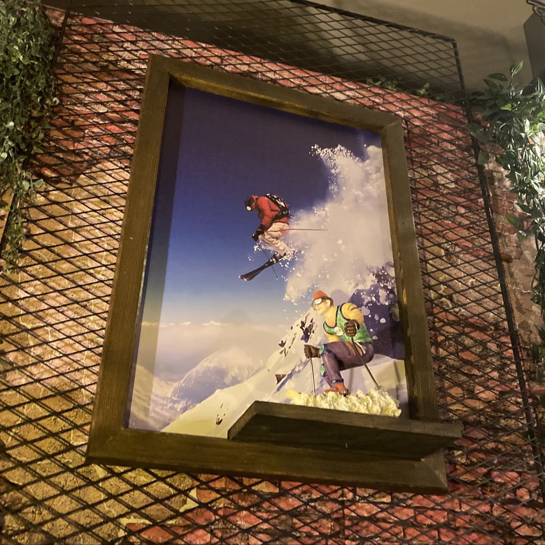 ｢SKIING＆SKIING｣Ver.2ミニチュアスキープレイヤー＆アートパネル ブルックリンスタイル 男前インテリ..