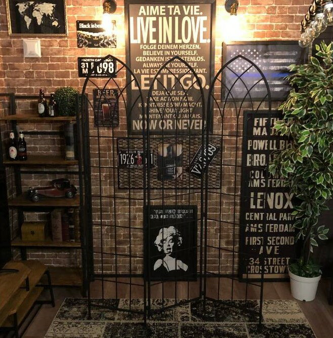 大特価!! INDUSTRIAL IRON PARTITION!! 超大型サイズ!! ブルックリンインテリア 男前インテリア アメリカンビンテージ カフェインテリア BROOKLYN インダストリアルインテリア industrial オールドアメリカン 間仕切り アイアンパーテーション 店舗什器 店舗展示品