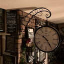 『 BRITISH ART!!』KENSINGTON ANTIQUE CLOCK!! ブルックリンインテリア 男前インテリア 両面時計 アメリカンビンテージ カフェインテリア BROOKLYN インダストリアルインテリア バスロールサイン ステーションクロック オールドアメリカン DandyLifeSpace