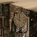 ｢ENGLISH STYLE｣ ANTIQUE STATION CLOCK ブルックリンインテリア 男前インテリア 両面時計 アメリカンビンテージ カフェインテリア BROOKLYN インダストリアルインテリア バスロールサイン ステーションクロック オールドアメリカン DandyLifeSpace