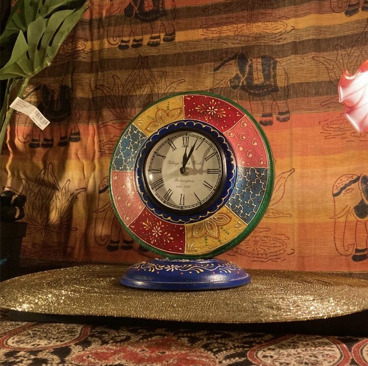 ORIENTAL ART CLOCK GREEN!! MADE IN INDIA!! オリエンタルインテリア アメリカンカントリー シャビークロック バリリゾートインテリア オールドアメリカン アメリカンアンティーク アメリカン…