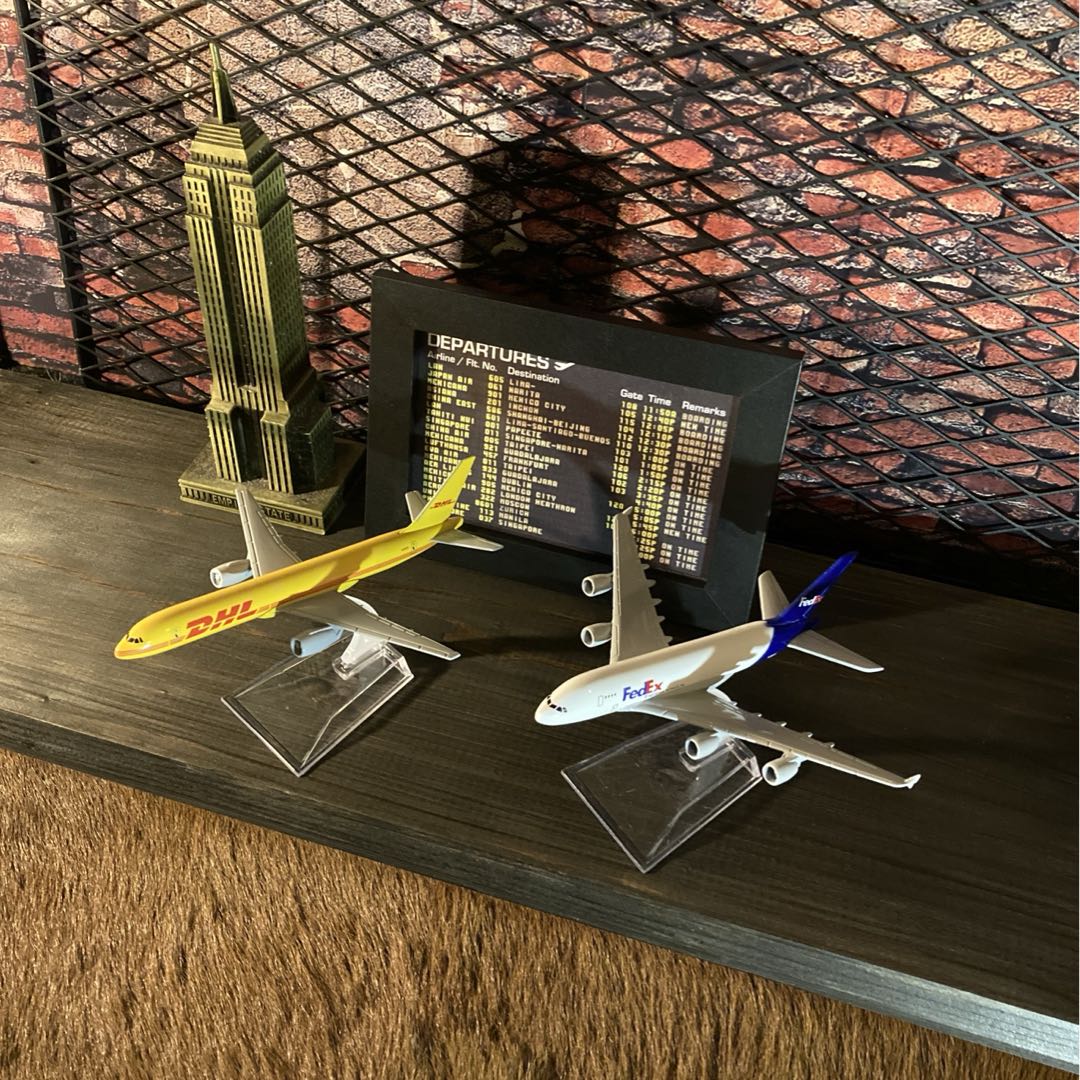 3点セット!! ｢FedEx＆DHL｣!! ジャンボジェット機 ミニチュア航空機オブジェ 男前インテリア カフェインテリア インダストリアル 卓上雑貨 ジャンボジェット機 エアーフォースワン 航空機オブジェ 飛行機 エアバス ボーイング DandyLifeSpaceのサムネイル