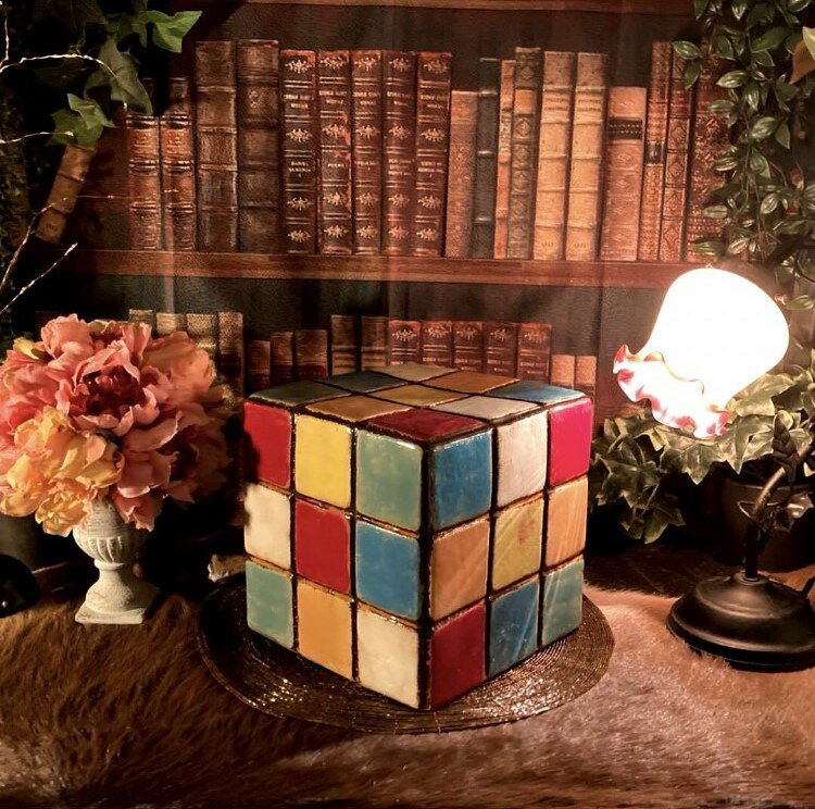 ｢Rubik's Cube Style｣!! 陶器製 高級オーナメント!! アメリカンビンテージ カフェインテリア ガーデニング アメリカンアンティーク エクステリア オールドアメリカン レトロアメリカン フラワースタンド 店舗什器 店舗展示品 ルービックキューブ DandyLifeSpace
