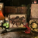 大特価SALE!! 2点セット!! 馬のオブジェ&キャンバス製アートパネル!! アメリカンアンティーク NEWYORKCAFE アメリカンクラシック 店舗装飾 ...