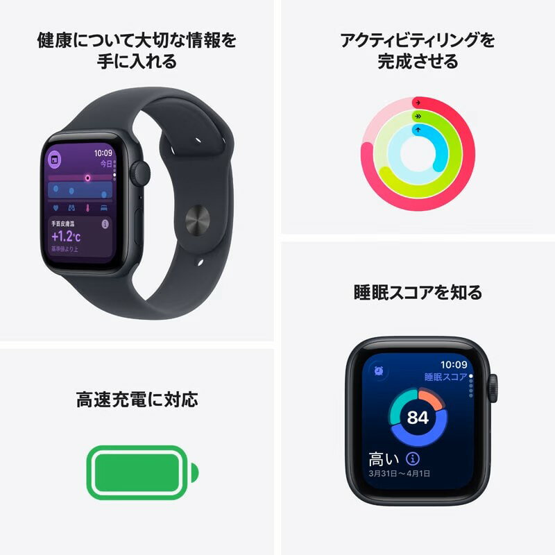 【お年玉ギフト】 Apple Watch SE 3 GPSモデル 40mm MEH94J/A ミッドナイト-S/M 4549995615418