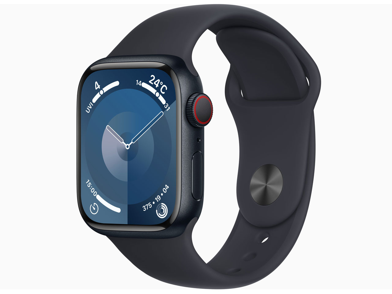 新品未開封 Apple Watch Series 9 シルバーアルミニウムケースとストームブルースポーツバンド ケース41mm GPS＋Cellularモデル M/L MRHT3J/A本体 4549995401431