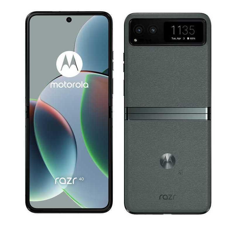 [新品未開封] Motorola モトローラ 6.9型スマートフォン 折りたたみ式 razr 40 セージグリーン SIMフリー 4582239436547のサムネイル