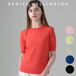 【公式】 ダニエルウェリントン ストレッチニット プルオーバー Daniel Wellington 半袖 Uネック ブラック ブルー オレンジ ライトグリーン ピンク ベージュ 無地 シンプル