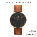 【公式ショップ/2年保証/送料無料】ダニエルウェリントン DW 腕時計 メンズ Classic Black Durham 40mm 時計 ウオッチ ブランド おしゃれ 人気 ビジネス 革 ブラック プレゼント 彼氏 その1