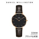 【公式ショップ/2年保証/送料無料】ダニエルウェリントン DW 腕時計 レディース Petite York Black 32mm 時計 ウオッチ おしゃれ ブランド 革 ブラック プレゼント 人気 かわいい シンプル 彼女 シンプル その1