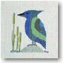 バーマン クロスステッチ 刺繍キット 【Spassvogel blau-grun】鳥　ドイツ 輸入ししゅうキット