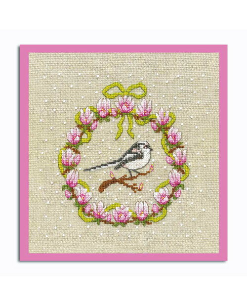 Le Bonheur des Dames クロスステッチ刺繍キット 輸入 【 3月のリース　Long-Tailed Tit 】 フランス 2690
