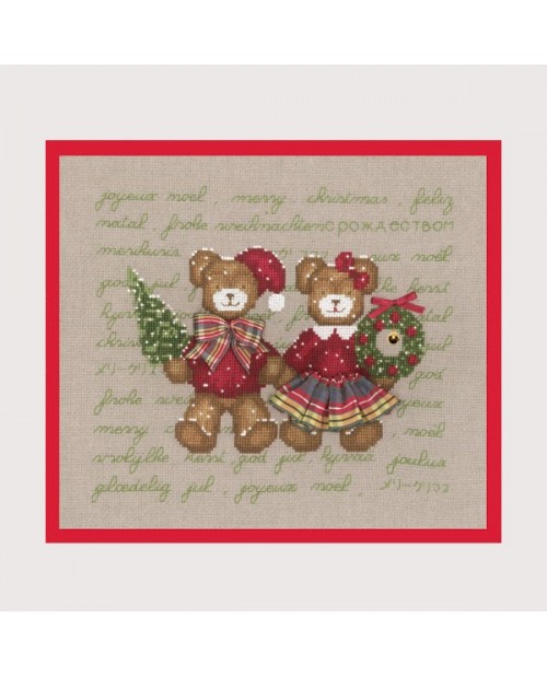 Le Bonheur des Dames クロスステッチ刺繍キット 輸入　Couple Of Christmas Bears フランス　初心者から中級者向き
