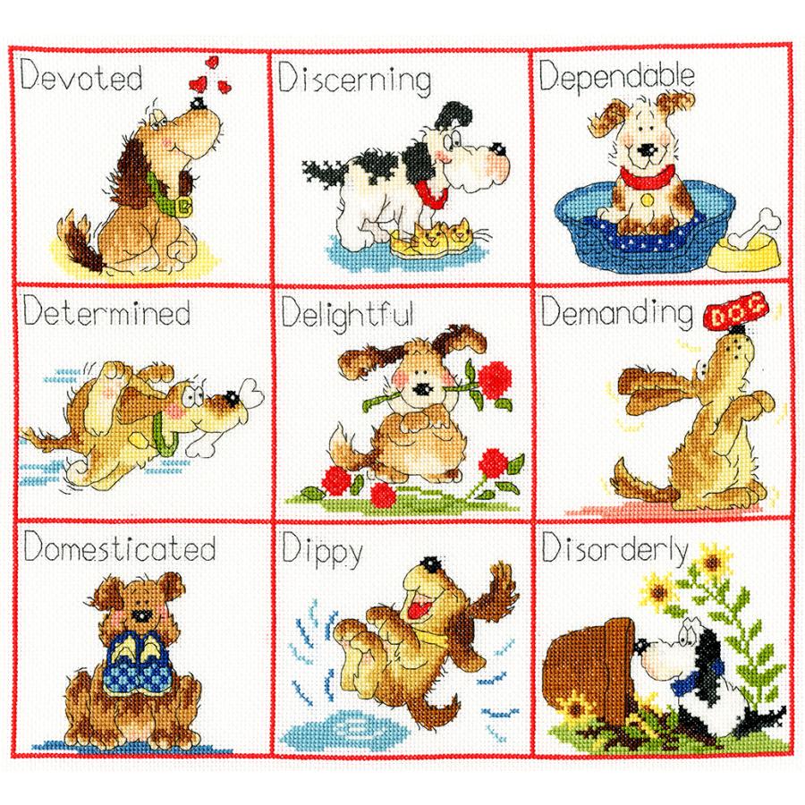 ボッシースレッドクロスステッチ 刺繍キット 【It's A Dog's Life】　イギリス輸入ししゅうキット