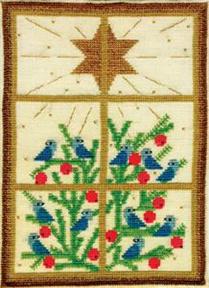 フレメ クロスステッチ 刺繍キット 【クリスマス(木と小鳥） 】 クリスマス デンマーク 輸入ししゅうキット