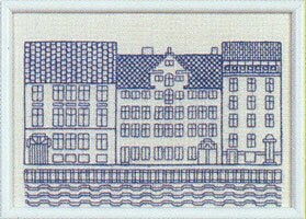 フレメ クロスステッチ 刺繍キット 【STREET, BLUE 】 小さい作品 デンマーク 輸入ししゅうキット